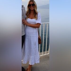 Reformation Belgium Linen White Dress